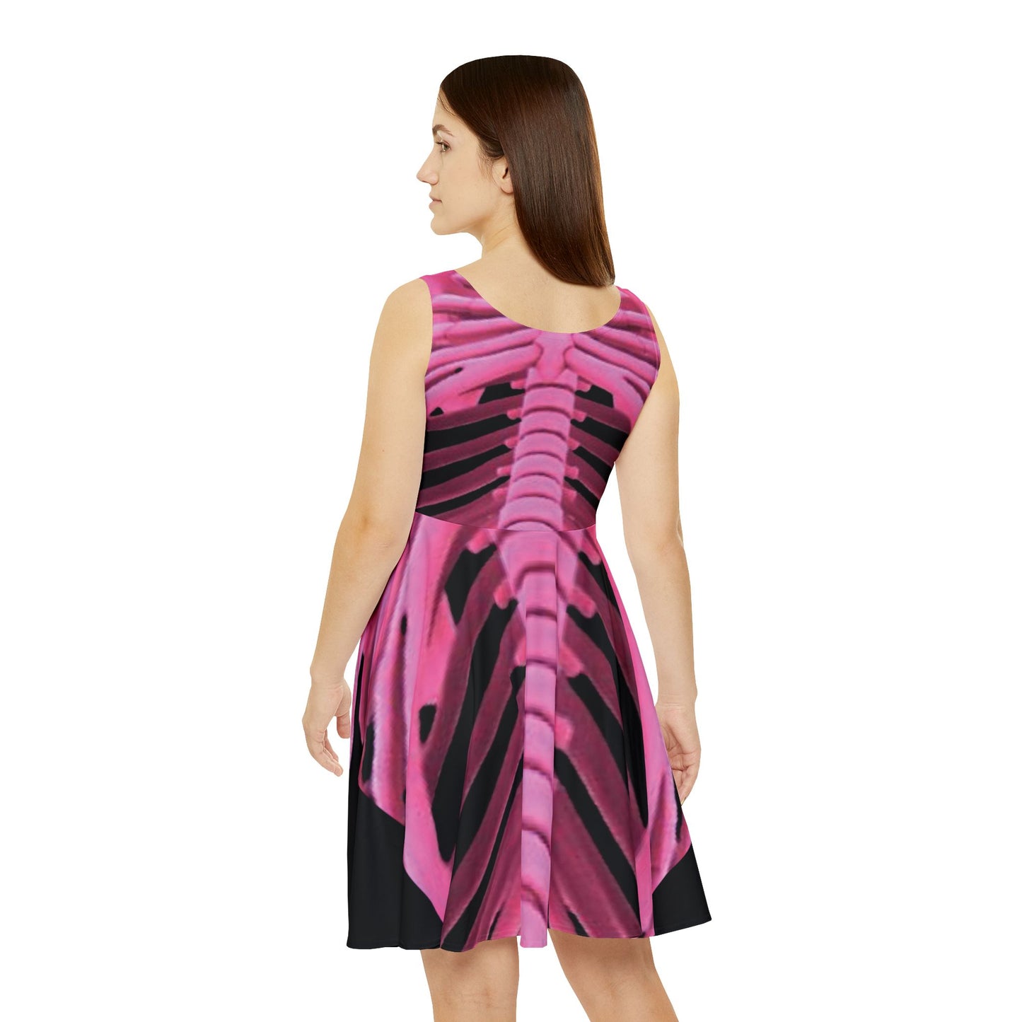 KAW Pink Skeleton Skater Dress