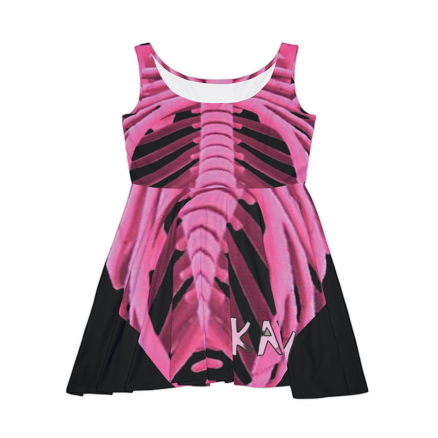 KAW Pink Skeleton Skater Dress