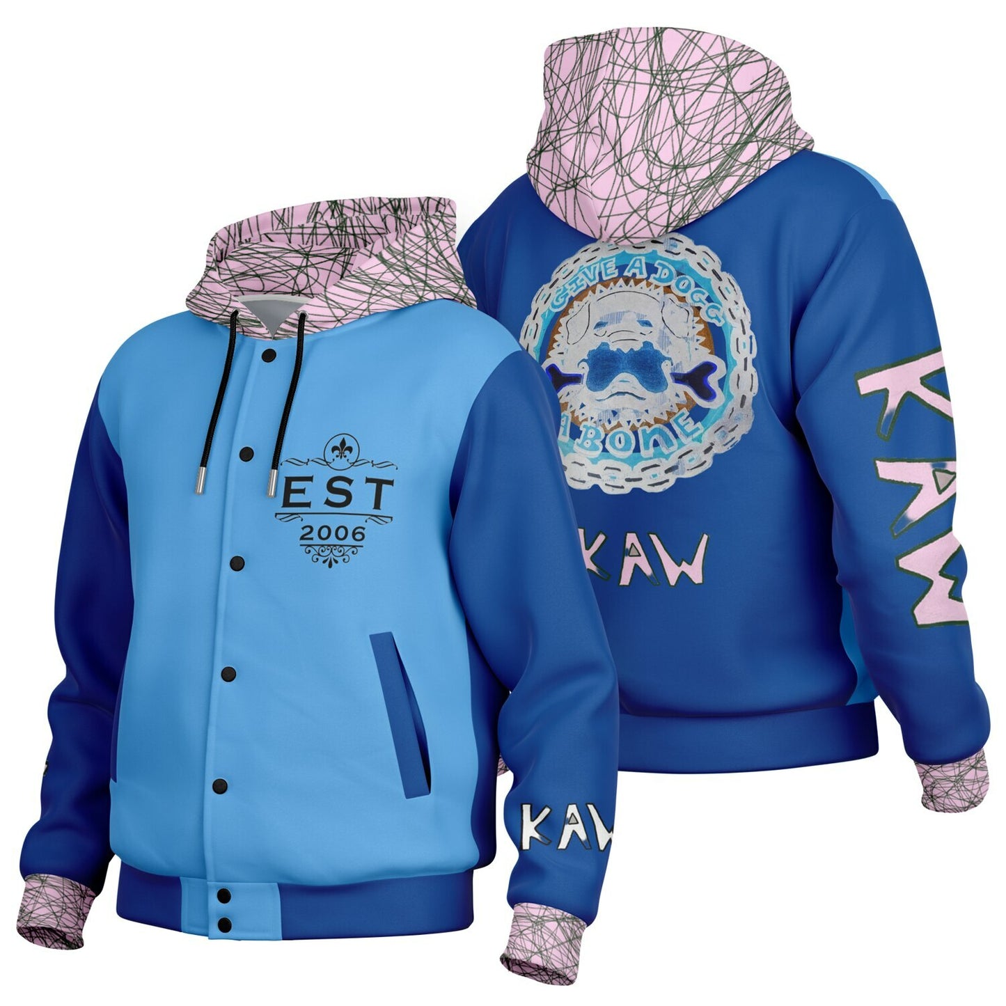 K.A.W GIVE A DOG A BONE Baseball Jacket