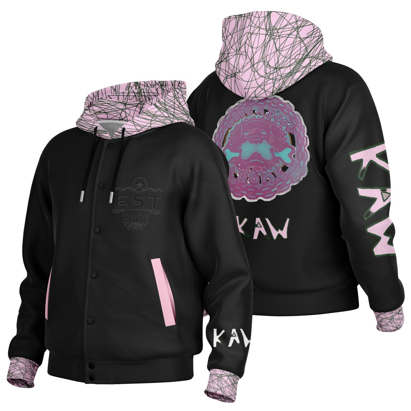 K.A.W GIVE A DOG A BONE Baseball Jacket