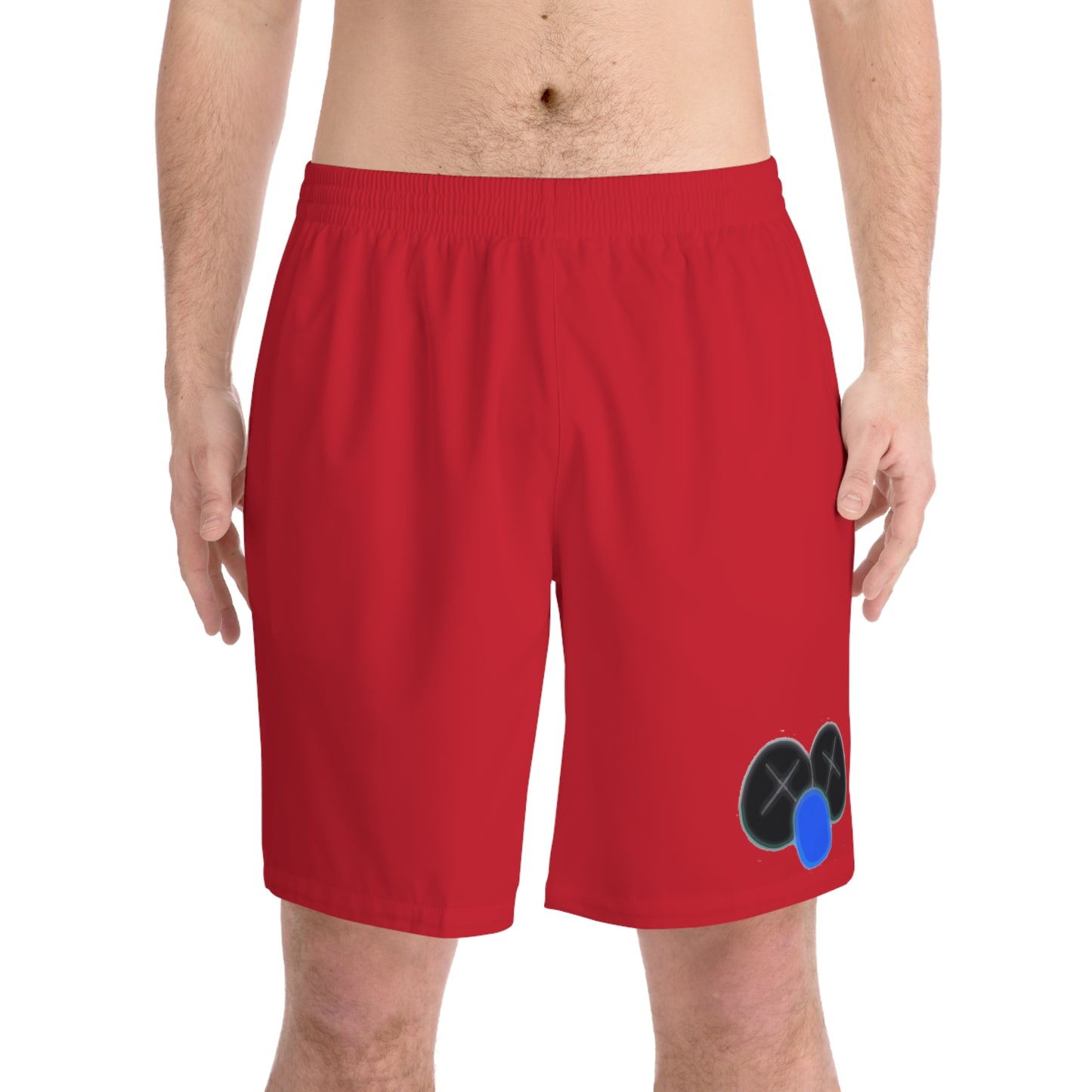 K.A.W. Men's Elastic Beach Shorts Red/Black