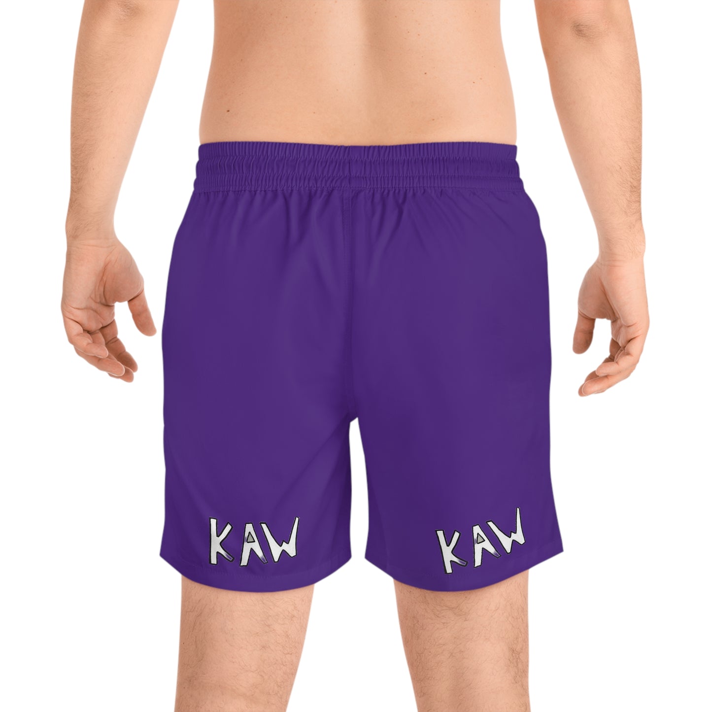 K.A.W. Men's Mid-Length Swim Shorts Purple/White