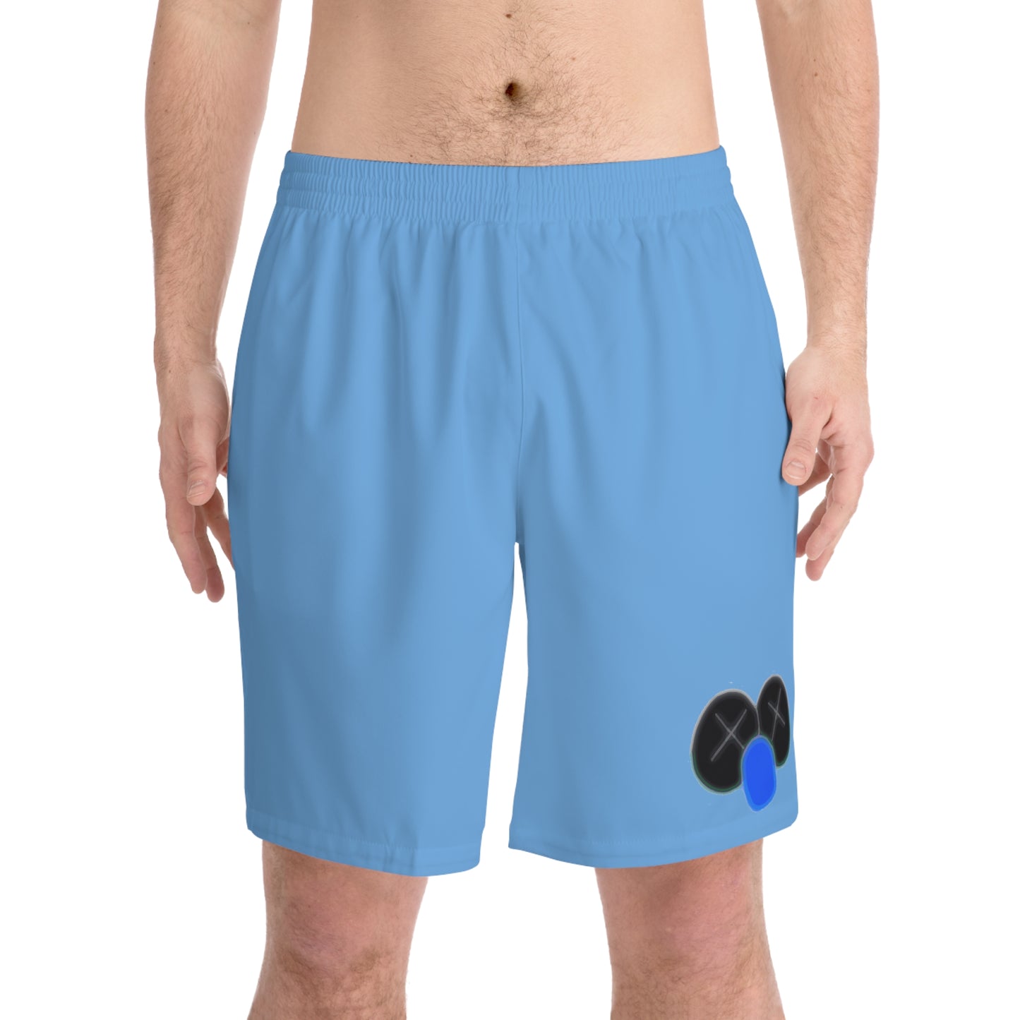 K.A.W. Men's Elastic Beach Shorts Blue/Black