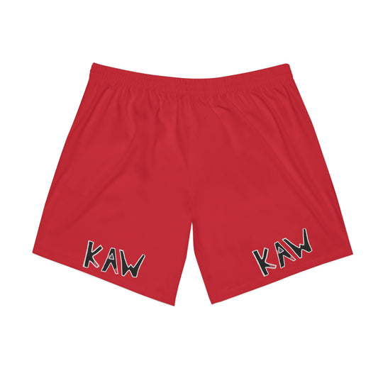 K.A.W. Men's Elastic Beach Shorts Red/Black