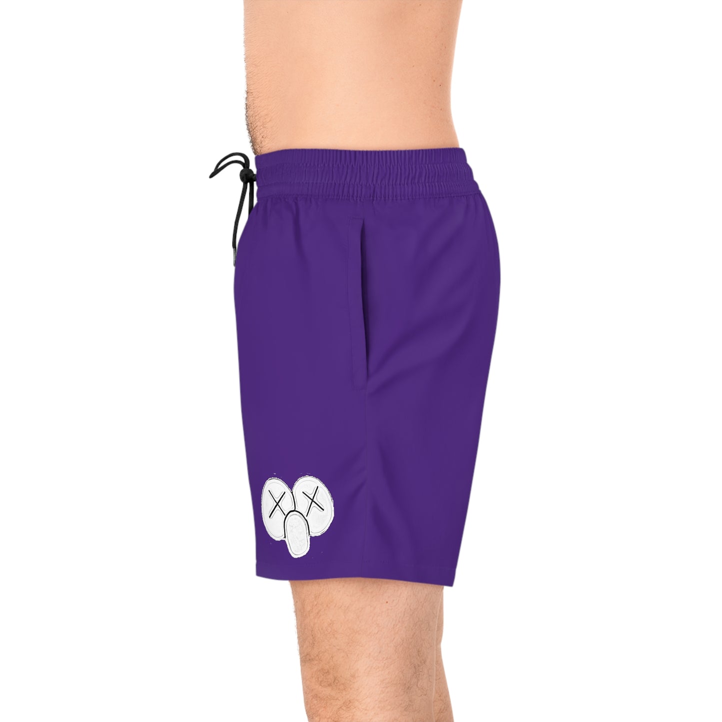 K.A.W. Men's Mid-Length Swim Shorts Purple/White