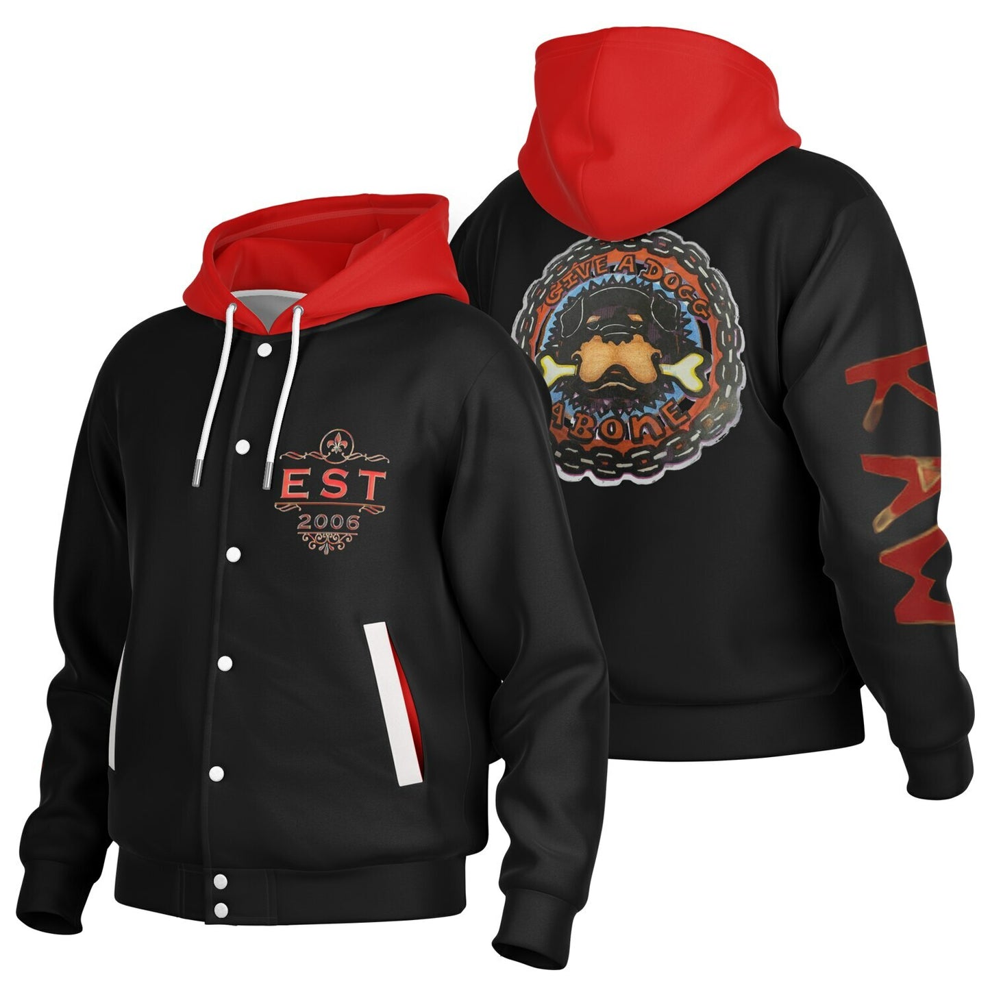 K.A.W GIVE A DOG A BONE Baseball Jacket
